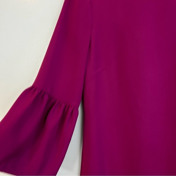 NWT Cynthia Steffe Raspberry 'Cora" Trumpet Sleeve Crepe Shift Mini Dress Sz 0 - Picture 6 of 11